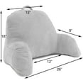 thumbnail image 3 of Deluxe Comfort Microsuede Bed Rest– Soft Stuffed Fiberfill– Backrest Pillow with Arms, Gray, 3 of 4