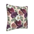 thumbnail image 2 of Square Throw Pillow Covers with Core, Vintage Elegant Rose Pillows for Sofa Beds, 18"x18", 2 of 9