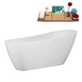 thumbnail image 2 of 67" Streamline B-316-90-WH Soaking Freestanding Tub and Tray With Internal Drain in Glossy White, 2 of 10