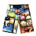 thumbnail image 2 of HOWPAY Men's Swim Trunks Summer Hawaiian Print Quick Dry Board Shorts Elastic Waist Drawstring Lightweight Loose Fit Casual Swimwear Orange XXL, 2 of 5