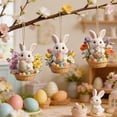 thumbnail image 6 of TONGYIJIA Easter Egg Hanging Ornaments, 10Pcs Cute Bunny Flat Wood Pendant, 2D Car Rearview Mirror Backpack Charm Decoration for Spring Easter Party Supply, 6 of 6
