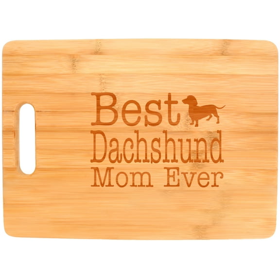 ThisWear Dachshund Gifts Best Dachshund Mom Ever Funny Best Dog Mom Big Rectangle Bamboo Cutting Board