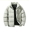 thumbnail image 6 of Ofreoo Men Winter Casual Solid Turndown Collar Zipper Pockets Long Sleeve CoatJacket, 6 of 8