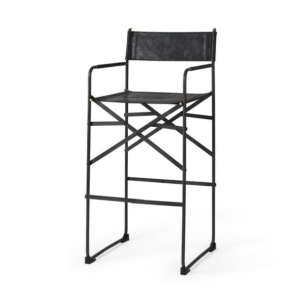 Black Leather Director S Chair Bar Stool Com Chair Bar Stool, Leather Director Chair Barstool