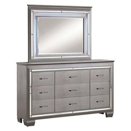 Furniture Of America Dundee 9 Drawer Dresser And Mirror Walmart Com