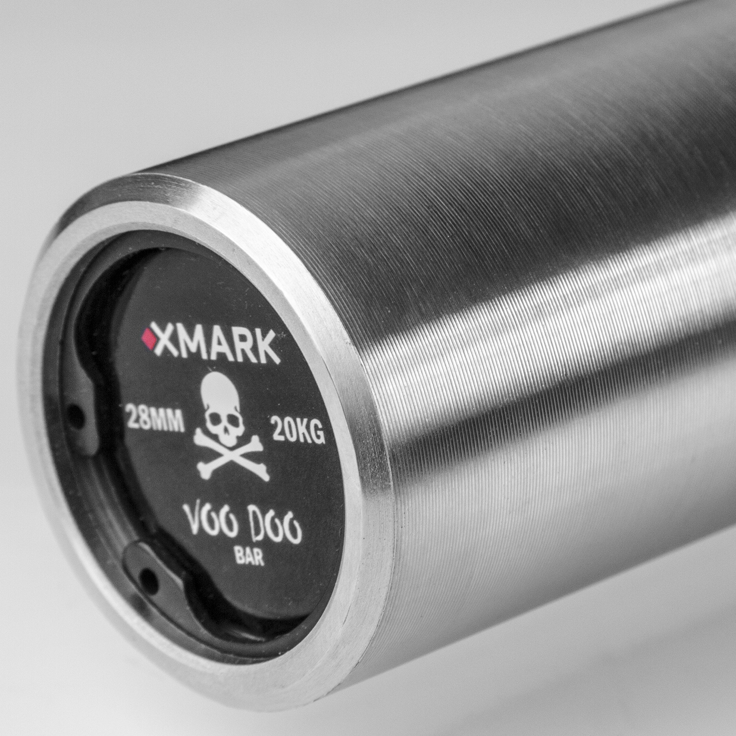 XMARK VOODOO 7' Olympic Bar, Chrome with Black Manganese Phosphate Shaft, 28 mm Grip