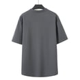 thumbnail image 4 of Men's Slim Fit Polo Shirts Short Sleeve Breathable Stand up Collar Button Down Golf Shirts Ribbed Knit Soft Cotton Tops Sizes S-2XL Gray, 4 of 8