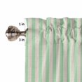 thumbnail image 5 of Bedroom Curtains 63 Inches length, Sage Green Striped Window Treatment Curtain Drapes, Modern Simple Farmhouse Beige Rod Pocket Curtain Panels for Living Room Kitchen, 42"x63", 2 Panels, 5 of 7