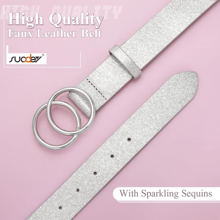 Women Leather Belt Fashion Double O-Ring Soft Faux Leather  display picture 3