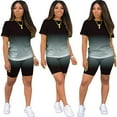 thumbnail image 4 of Fjuchai Women's Tie-Dye T-Shirts Jogger Set Casual Short-Sleeved Crewneck Tops and Shorts Two-Piece Summer Tracksuit Outfits, 4 of 9