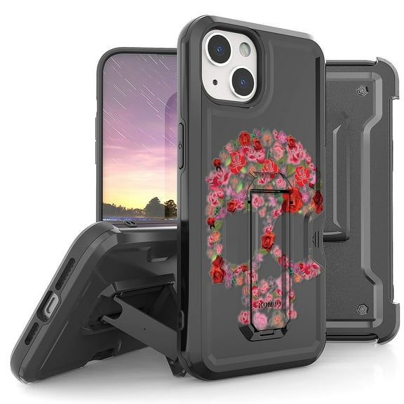 Armor Kombo Holster Rugged Cover Designed For Apple iphone 13 Mini 5.4" Case Black/Black