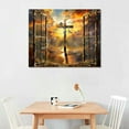 thumbnail image 3 of Nawypu  Christian Three Crosses Painting Canvas Print Wall Art Home Decor Bedroom Living Room Office Farmhouse, 3 of 5