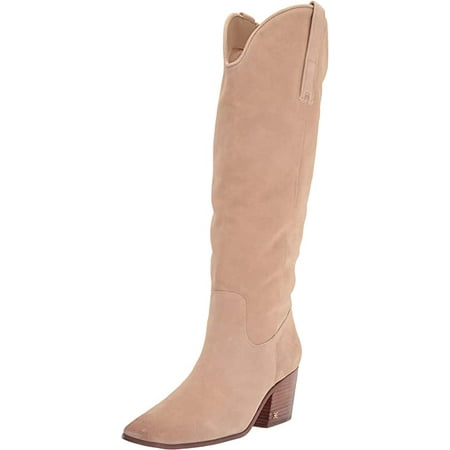 

Sam Edelman Britten Sesame Squared Toe Block Heel Leather Knee High Western Boot (Sesame 6.5)