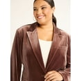 thumbnail image 3 of Sofia by Sofia Vergara Women's and Women's Plus Size Single Breasted Velvet Blazer, Sizes XS-4X, 3 of 4