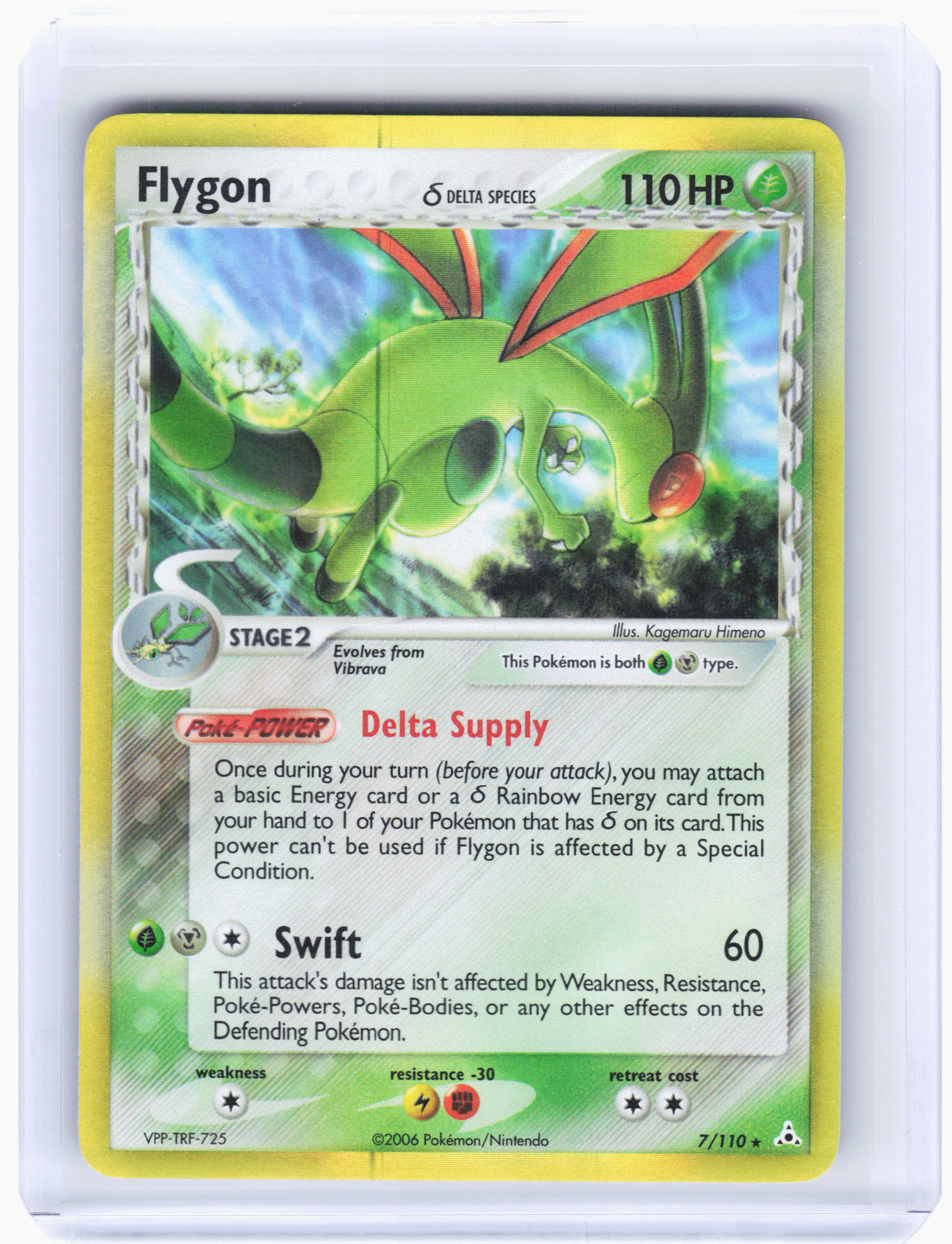 EX Holon Phantoms Flygon (Delta Species) Holo Holo Rare [Lightly Played] #7/110