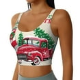 thumbnail image 2 of Goofa Merry Christmas 1 Printed Sports Bras for Women, High Impact Running Bra Workout Crop Tank Tops Longline Sports Bra Push up-Small, 2 of 9