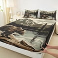 thumbnail image 3 of Manfei Teens Adults Animal Bear Full Size Sheets 4-Piece,Moutain Jungle Breathable Bed Sheets,Woodland Wildlife Lightweight Sheet Sets,Lightweight Room Decor, 3 of 7