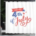 thumbnail image 3 of Ambesonne 4th of July Shower Curtain, Text of National Day, 69"Wx84"L, White Coral and Dark Lavender, 3 of 4