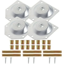 4 Pcs Nut Set Furniture Leg Mounting Plate Angled Table Fixture Silver