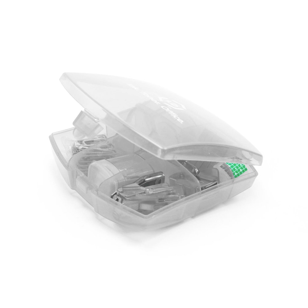 Ld clear mini office supply kit portable case with scissors, paper