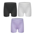 thumbnail image 2 of YONGHS 3 Pack Kids Girls Dance Shorts Safety Breathable Bike Shorts Undershorts for Dance Underdress Black&White&Purple 11-12, 2 of 5