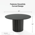 thumbnail image 3 of 52 in. Soild Wood Black Dining Table Round Kitchen Table, 3 of 5