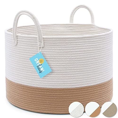 Cesta decorativa para zapatos y almohadas Basket OrganiHaus Jongui, color miel