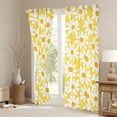 thumbnail image 3 of Feelyou Yellow Groovy Flower Black Out Curtains for Girls, Rustic Daisy Floral Curtains Pack of 2 (42x63 Each), Vibrant Plant Bedroom Curtains, Black Out Curtains Decor, 3 of 6