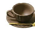 thumbnail image 3 of 1/6 Coffee Cup Plate Spoon Multipurpose for Dollhouse Life Scene Prop Brown, 3 of 8