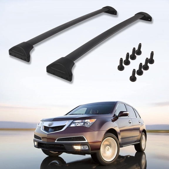 NIXFACE Cross Bar Fit for Acura MDX 2014-2020 Black Roof Cargo Rack Luggage Anti-Theft Steel