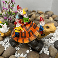 thumbnail image 2 of Garden Turtle Resin Handicraft Turtle Figurine Tortoise Statue Outdoor Decor Dwarf Sitting on Turtle, 2 of 4