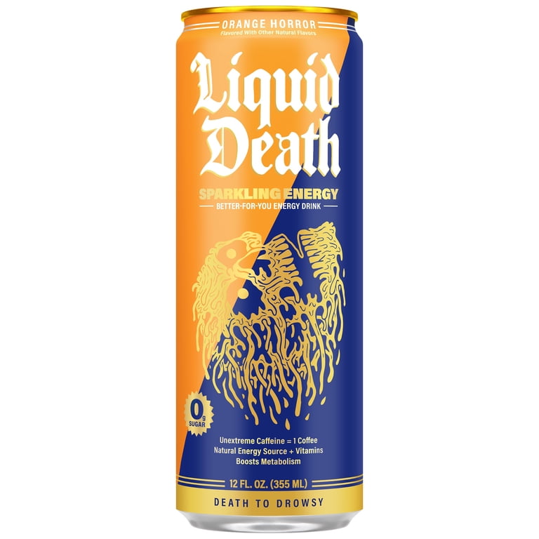 Liquid Death Orange Horror Sparkling Energy, 12 fl oz, 12 Pack photo 2
