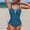 Blue, variant on Womens Ruffle Twist Front Tankini Set Tummy Control High Waist Side Tie Bottoms Cutout Two Piece Swimsuit for Beach