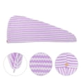 thumbnail image 3 of Unique Bargains 1pc Water-absorbent Wave Pattern Hair Towel 26.38"x 10.24" Purple, 3 of 5