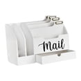 thumbnail image 3 of Organizador de Correspondencia de Madera con Múltiples Compartimentos y Cajón para Ordenar Cartas Sobres Papeles Accesorios Adecuado para Oficina Blanco, 3 of 8