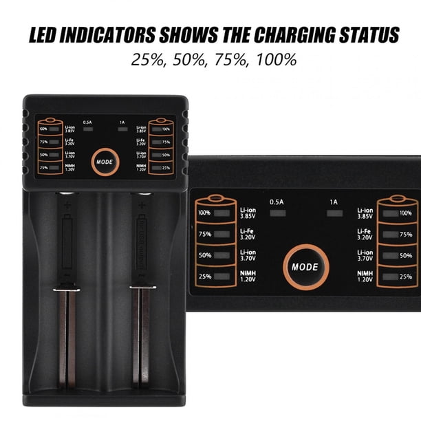 Cargador de batería NiMH, Liitokala Lii-202 USB Cargador de batería NiMHUSB Cargador de batería diseñado para el futuro