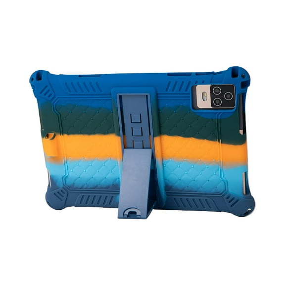 GJX 10.1'' Universal Soft Silicone Case For 10 10.1inch Tablet PC Shockproof Solid Color Back Stand Cover 2416cm/9.56.4inch Colorful Dark Blue