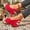 Red, variant on Orthopedic Espadrille Wedge Sandals for Women, Non-slip Soft Sole Slingback Shoes, Comfortable Studded Summer Heels Red 35