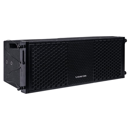Sound Town ZETHUS Series Dual 8 Passive Line Array Loudspeaker 700W Full-Range/Bi-Amp Switchable Birch Plywood Black (ZETHUS-208BV2)