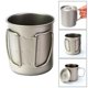 thumbnail image 4 of Taza de agua de titanio, taza de té para acampar, olla para beber, vajilla portátil con plegable 300ML Zulema Taza al aire libre de titanio, 4 of 8