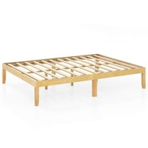 Infans Queen Size Wooden Platform Bed Frame 14" with Rubber Wood Legs Under-bed Storage