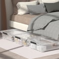 thumbnail image 4 of 3 Packs 40 Quart Large Under Bed Storage Box, Wheeled Under Bed Storage Containers, Clear, 4 of 14