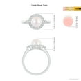 thumbnail image 5 of ANGARA Japanese Akoya Cultured Pearl Halo Engagement Ring in Platinum for Women | June Birthstone, Birthday, Anniversary, Jewelry Gift for Women | Pearl Ring, 5 of 8