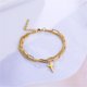 thumbnail image 2 of Pulseras de doble capa de acero inoxidable, colgante de cruz, 2 of 5