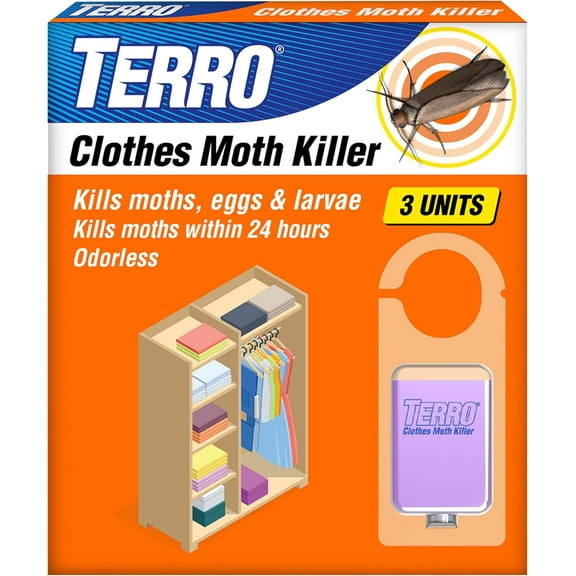 Clothes Moth Killer – T2903 3 Pack | Kills Adult Clothes Moths, Larvae and Moth Eggs | No Moth Balls Odor