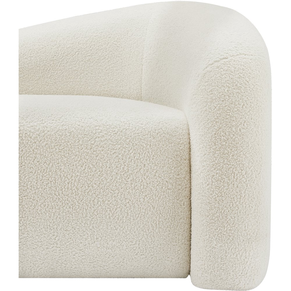 Meridian Furniture Kali Cream Faux Shearling Teddy Fabric Loveseat