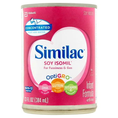 Similac Soy Isomil Infant Formula with Iron, Concentrated Liquid, 13 fl oz (Pack of 12)