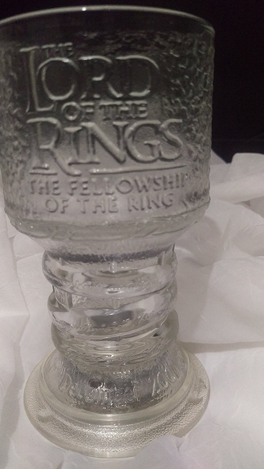 The Lord of the Rings The Fellowship of the Ring Gandalf Glass Goblet Dec 2001