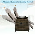 thumbnail image 3 of Harper & Bright Designs Patio Loveseat Lounge Recliner with Adjustable Backrest, Wicker Outdoor Lounge Chair Set with Acacia Wood Armrests and Built-in Storage Table for Poolside & Garden, Brown, 3 of 10