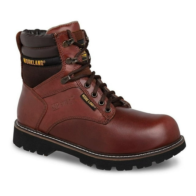 Botas Hombre WORK LAND Trabajo Piel Agujetas cafe 28